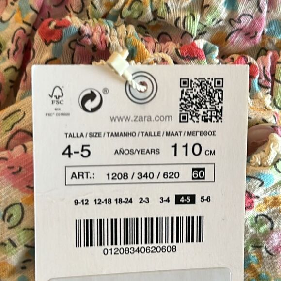 ZARA Kids | Pink | TEXTURED FLORAL LACE TRIM SHIRT - Picture 4 of 5